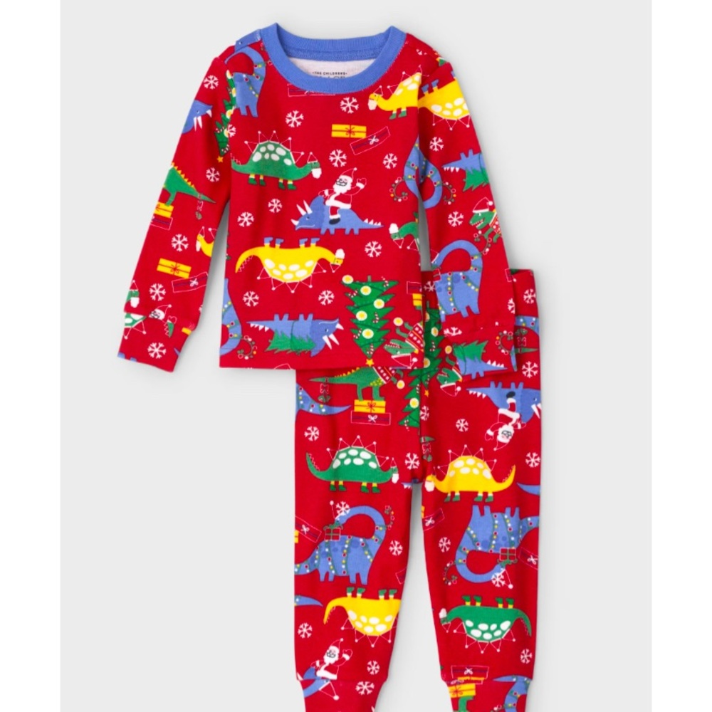 The children’s Place Family Matching  Dinosaur Print Red Pajamas